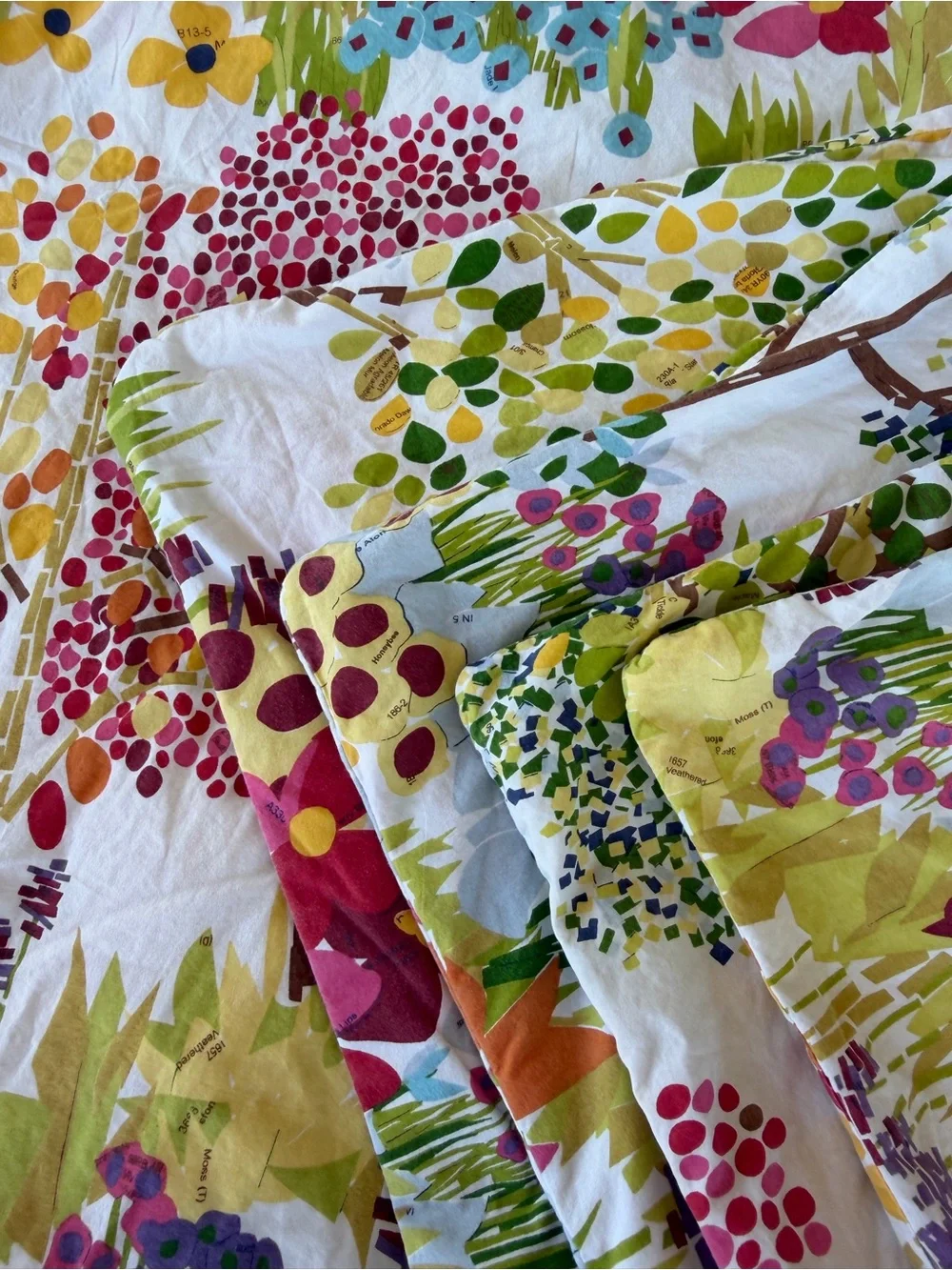 Pottery Barn Woodland Trees Paint by Number Organic Cotton Duvet Cover F/Q GUC